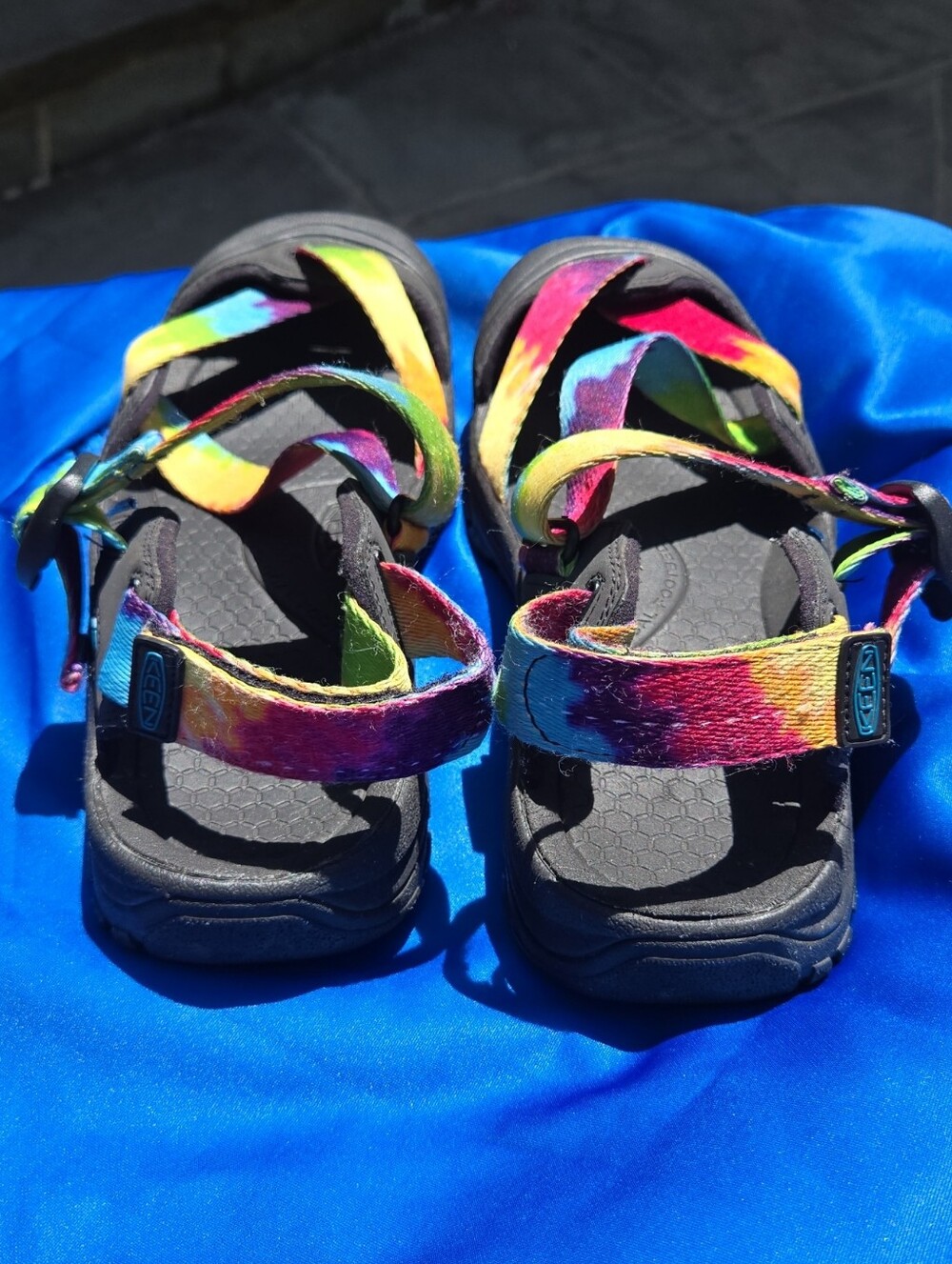 Keen River Shoe Rainbow Tie-Dye Strap Sandals